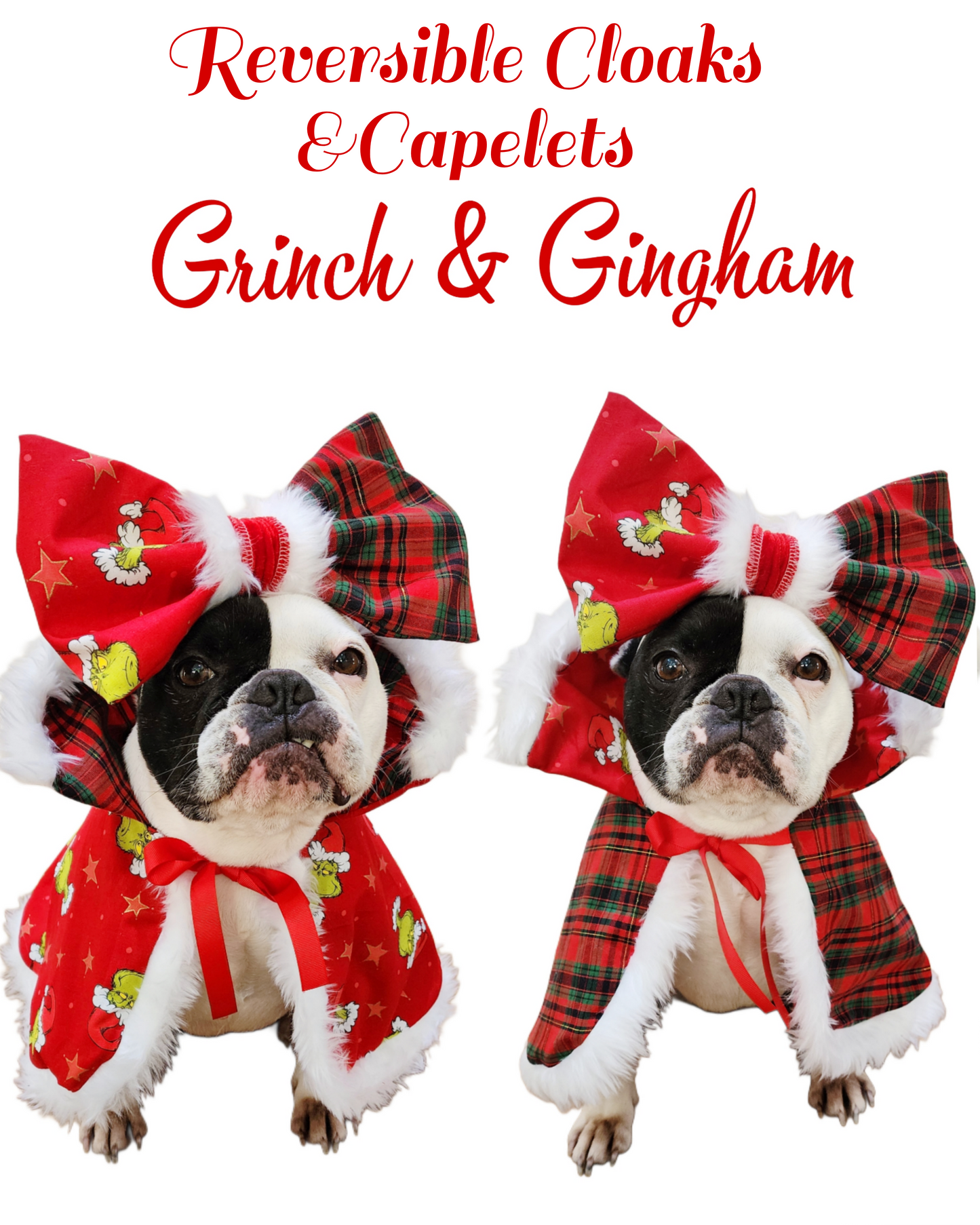 GRINCH GINGHAM, CAPELET OR CLOAK