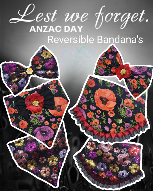 Poppies Reversible Bandana's