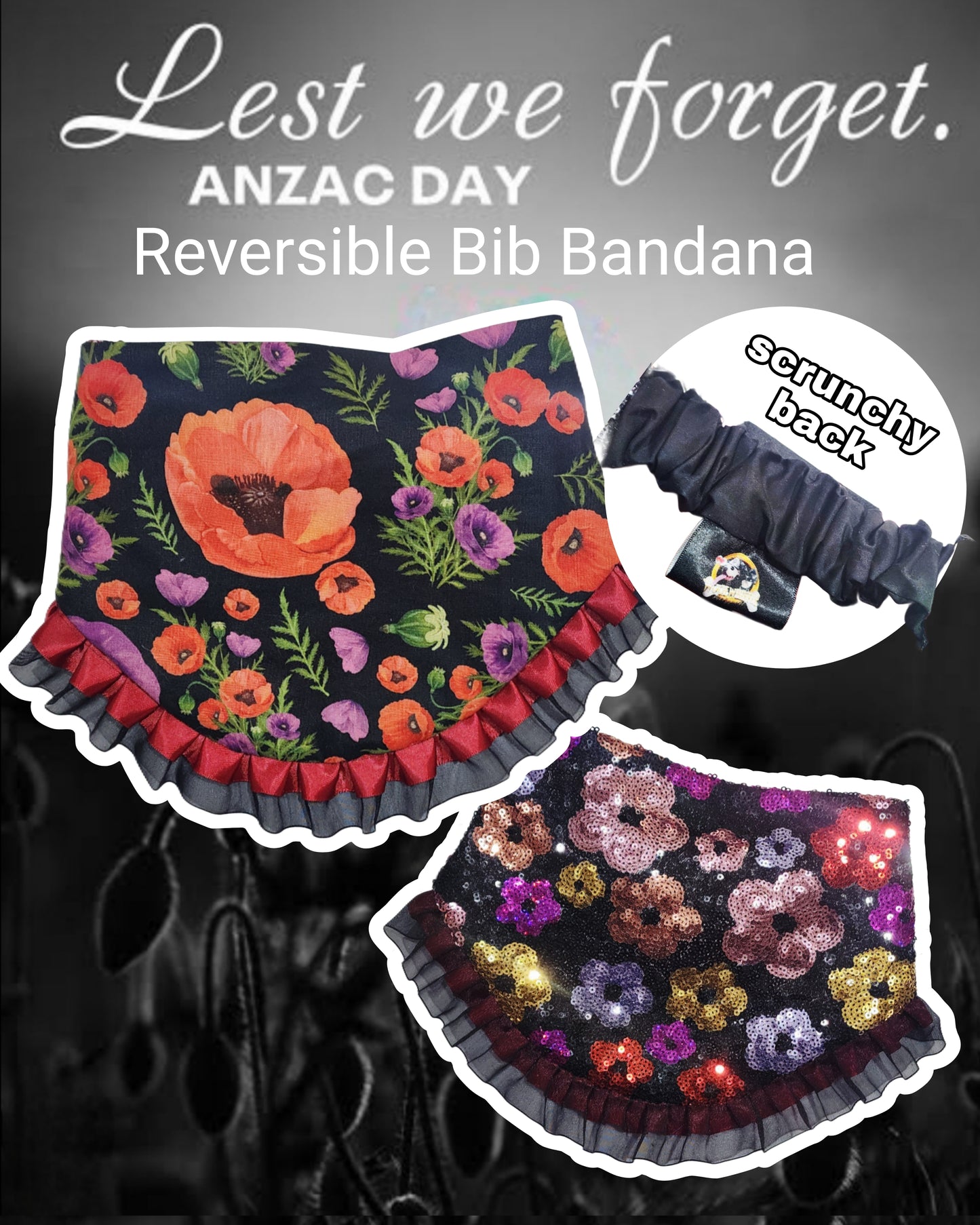 Poppies Reversible Bandana's