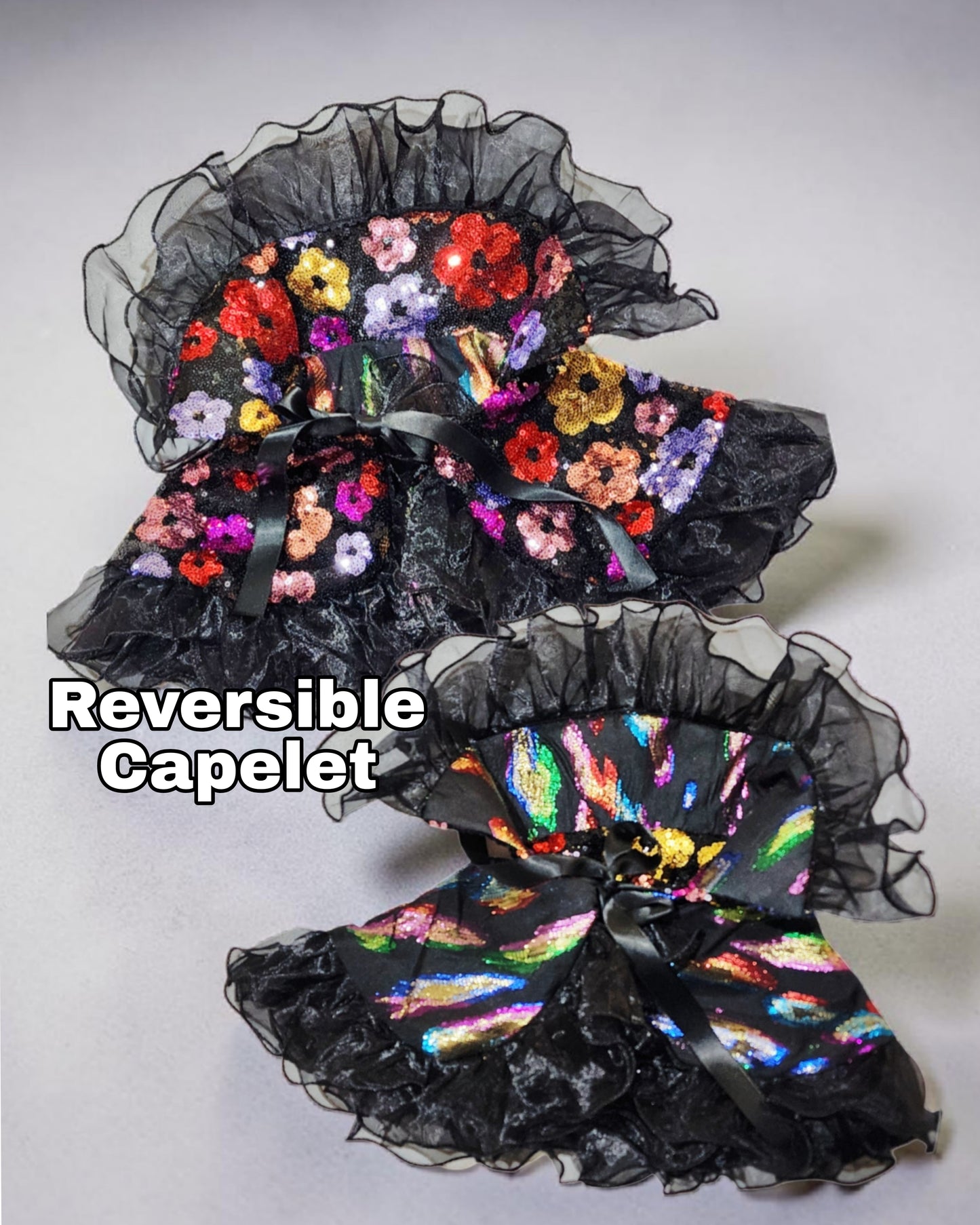 GLAM FLORAL REVERSIBLE CAPELET