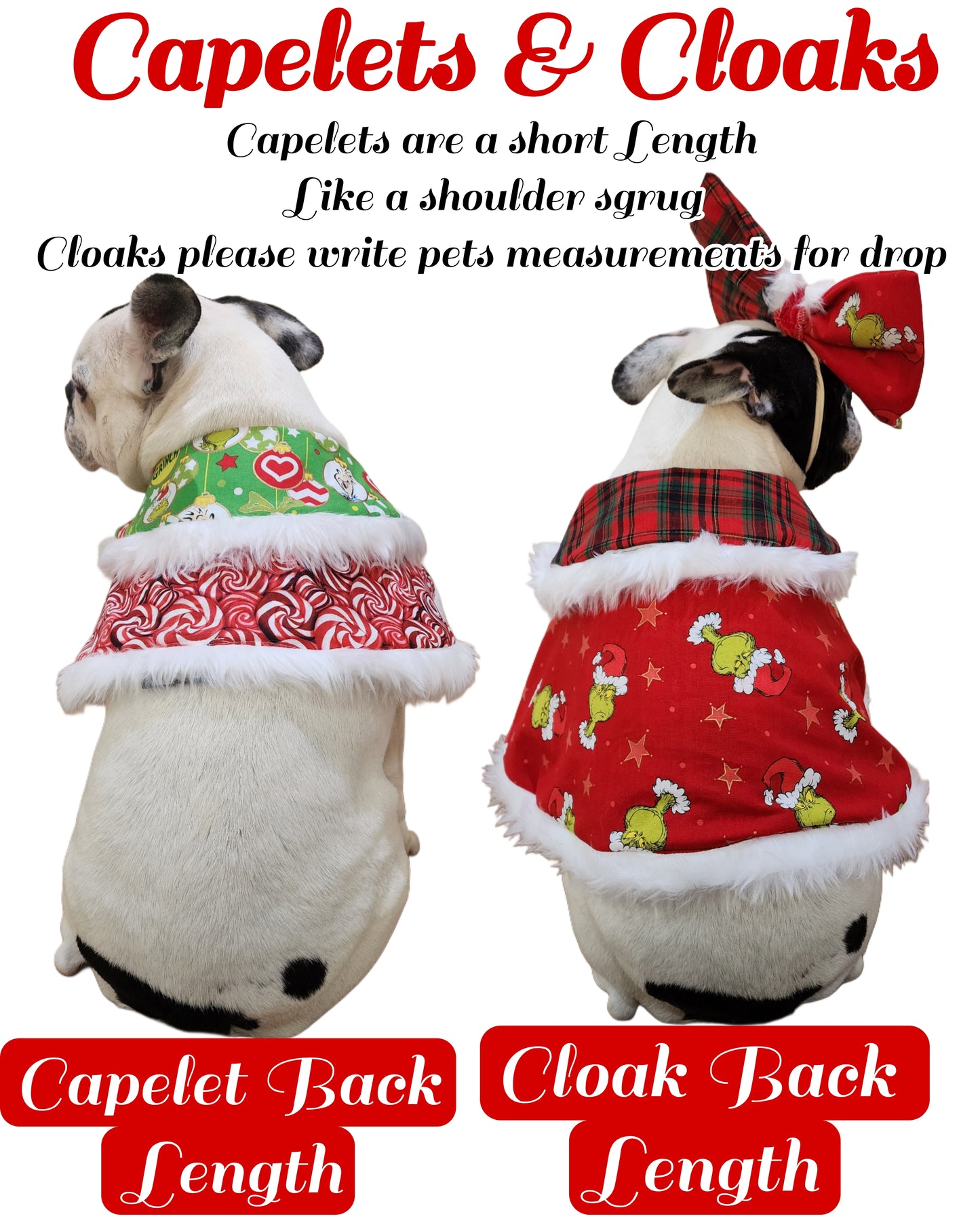 GRINCH GINGHAM, CAPELET OR CLOAK