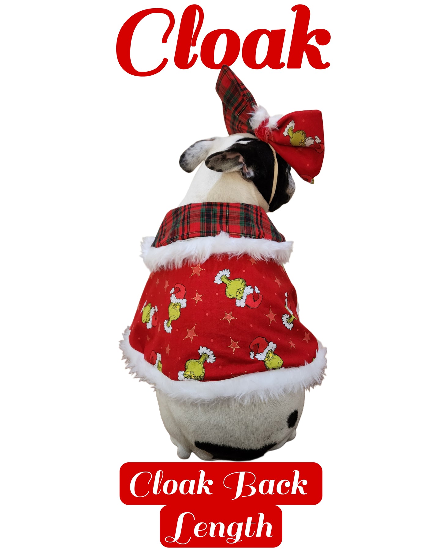 GRINCH GINGHAM, CAPELET OR CLOAK